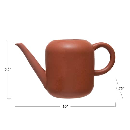 5.5&#x22; Rust Stoneware Watering Can with Reactive Glaze